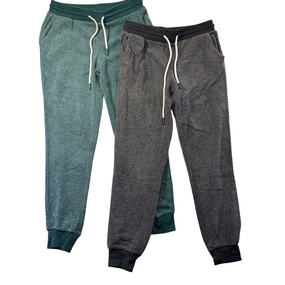 Reverse Fleece Jogger Pants 2 Pack Teal Black Small